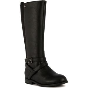 LONDON FOG Girls Brooke Knee High Fashion Boot Zip Up Boot With Fashion Buckle (2 Little Kid, Black)