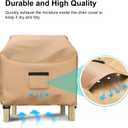 Patio Chair Covers for Outdoor Furniture Waterproof 2 Pack, Lawn Chair Covers 600D Heavy Duty Oxford Cloth, Large Covers for Lounge Lawn Deep Seat 32" W x 37" D x 36" H-Brown