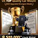 [True Anti-Vibration] Car Phone Holder VANMASS2025 Ultimate Military-Grade UpgradedSuction Cell Mount Truck Stand Cradle for Dashboard Windshield Vent for iPhone 16 Pro Max 15 14 13 Samsung Android