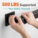 Shineforu 15FT Stair Railing Indoors, Metal Hand Rails for for Stairs Hallway Corridor, Wall-Mounted 500lb Capacity, 5 Sections, Black