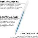 Grabie 42 Capped Glitter Gel Pen Set, 18 Iridescent&24 Essential Color Pens, Smooth Rollerball Tip, Metallic Sparkly Gel Pens for Coloring, Set of 42 Gel Pens Colored