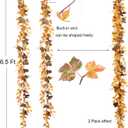 DearHouse 2 Pack Maple Leaf Vine Garland, 6.5 Ft/Piece Artificial Autumn Foliage Thanksgiving Decor for Home Wedding Fireplace Party Christmas