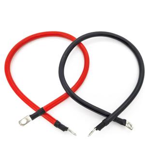 6 AWG Battery Cable 1FT 6 Gauge Pure Copper Battery Inverter Cables with 5/16 in Lugs Both Ends Power Inverter Wire Set for Automotive Solar Power Inverter Marine Boat RV Car Motorcycle (1FT)