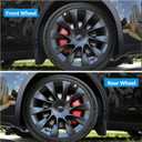 4PCS Red Brake Caliper Covers for 2025 2026 Tesla Model Y Juniper Aluminum Alloy 19 20 Inch Wheel Hub Front and Rear Brake Caliper Covers Brake Guards Decoration Kit for Model Y Juniper Accessories