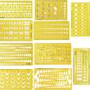 Traceease Multi,Pattern Jewelry Template for Rings- Stones- Diamond Size & Weight Estimator Drafting Tools Stencils- Pack of 10 Pieces