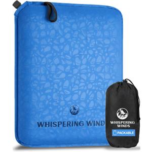 Whispering Winds Inflatable Seat Cushion - Comfortable Blow-up Foam Pad for Airplane, Travel, Stadium, Outdoors, Camping, Car & More