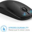 VssoPlor Wireless Mouse, 2.4G Slim Portable Computer Laptop Mouse with Nano Receiver Quiet Silent Optical Mice for Notebook, PC, Laptop, Computer-Black
