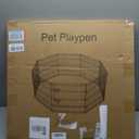 Dog Pen Pet Playpen Dog Fence Indoor Foldable Metal Wire Exercise Puppy Play Yard Pet Enclosure Indoor Outdoor 8 Panels 24 Inch with Bottom Pad/Top Cover (Black with Bottom pad)