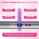 Hair Straightener Brush, 9 Temp Settings with LED Display, 30s Fast Heating for Sleek & Smooth Hair, Dual Voltage Travel Hot Comb with 3D Brush Teeth, Portable Hair Styling Tool for Women