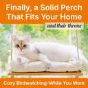 Cat Window Perch with Industrial-Grade Suction Cups - Solid Pine Wood Hammock Bed, Soft Cushion - 42 lb Capacity for Cats Inside