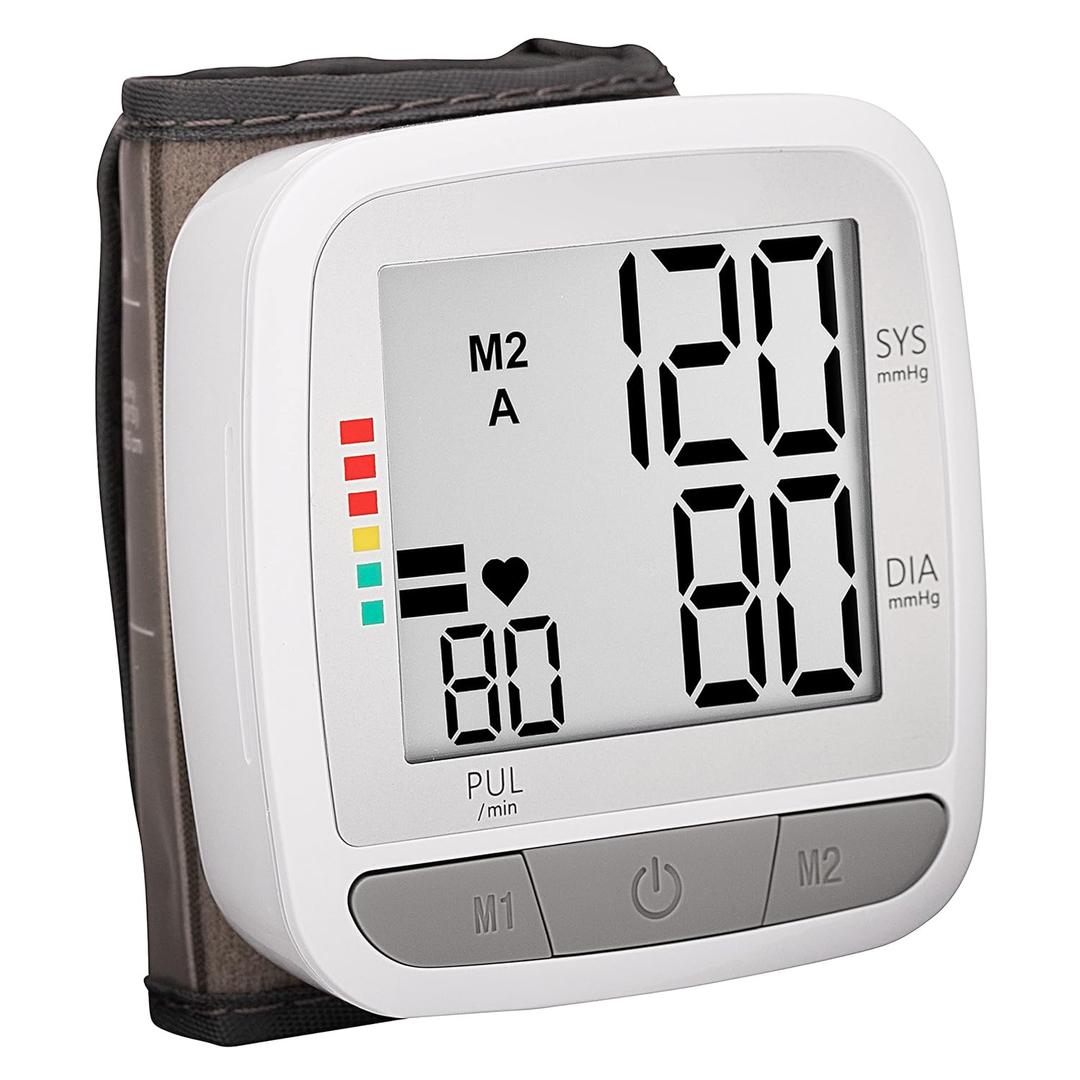 Novamedic Digital Blood Pressure Monitor, Accurate BP Machine with Adjustable Wrist Cuff & Large LCD Display, Automatic 90x2 Reading Memory, for Home Use and Medical Supplies, Batteries Required