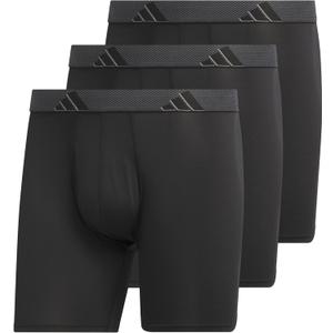 adidas Men's Microfiber 3-pack Boxer Brief, Performance Boxer Briefs Underwear Pack for Men, Black/Onix Grey/Black/Microfiber, X-Large