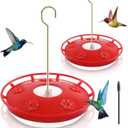 FEED GARDEN 2 Pack 16 OZ Hummingbird Feeders for Outdoor 5 Feeder Ports Ant Bee Proof Leak-Proof Cleaning Brushes Nectar Easy Clean Fill Bird Feeder for Garden Red Dcor Gifts for Mom