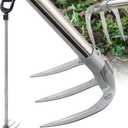 Hand Rake Long Handle - 74" Cultivator Weeding Rakes for Lifts Out Deep-Rooted Grass, 3-Tine Claw Rakes Heavy Duty Carbon Steel with D Grip for Digging Potato,Carrots,Loosens Soil