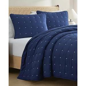 Quilts King Size - Bedspread for King Size - Lightweight Comforter Set - Quilt Bedding Set for All-Seasons - Ultra Soft, Breathable & Comfy - Summer Coverlet with 2 Pillow Shams - 106" x 96", Navy