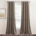 StangH Velvet Drapes 90 inches Long, Taupe Thermal Insulated Sliding Door Curtains Thick Light Blocking Room Dividers for Living Room Office, W52 x L90 Each Panel, 2 Panels