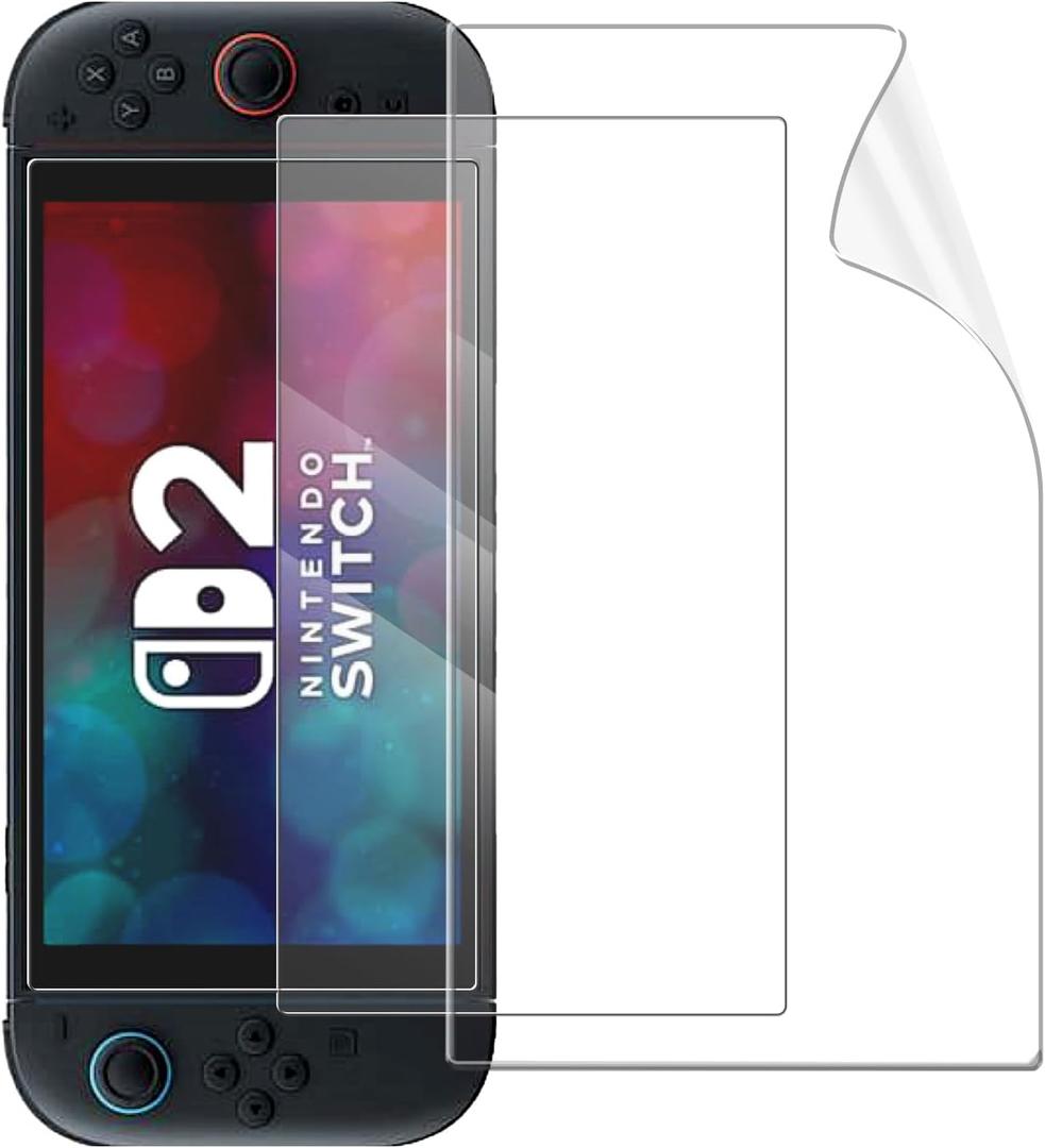 Compatible with Nintendo Switch 2 Screen Protector Film, Flexible Soft Full Coverage Clear Thin TPU Film,Anti-Bubble,High Definition,Anti Scratch for Switch 2 7.9" in 2025