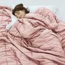 Weighted Idea Weighted Blanket for Adults (Coral Pink,48"x72",20lbs) Cooling Breathable Heavy Blanket with Premium Glass Beads All-Season Soft Thick Comfort