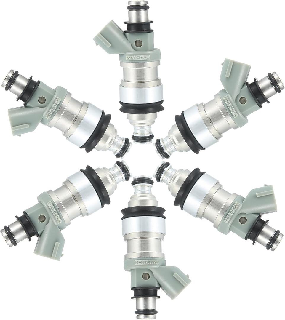 X AUTOHAUX 6 Pcs 23250-62030 Fuel Injector Nozzle Fit for Toyota T100 3.4L Tacoma 4Runner Tacoma 3.4L for Lexus ES300 Camry 3.0L 23209-62030 842-12183 FJ180