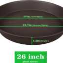 2 Pack of 26 inch Plant Saucer Round, 4.2" Depth Tray, Large Deep Plant Saucers for Pots, Heavy Duty Plastic Flower Plant Water Trays for Indoors Outdoor, Plant Drip Trays (Brown)