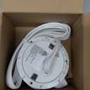 3 inch Desk Power Grommet, White USB Grommet with Green Port, Desk Hole Round Grommet Outlets with 2 AC Outlets and 2 USB Ports 6.5FT Heavy Duty Power Cord