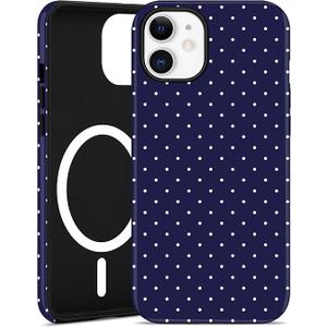 Jusy Compatible with MagSafe Polka Dot Case for iPhone 11, Cute Aesthetic Polka Dots Magnetic Phone Case, Soft TPU and Hard PC Protective Phone Cover for Women Girls（Matte）