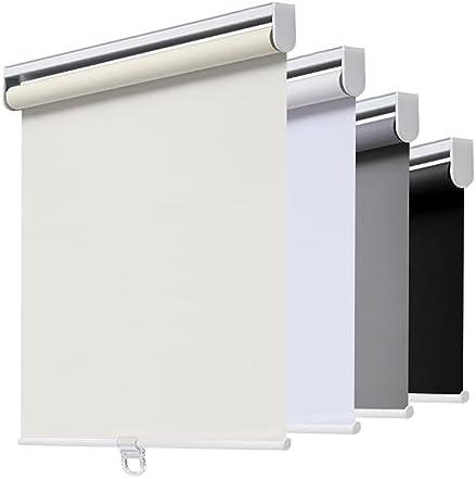 AOSKY Cordless Roller Shades Blackout Blinds for Windows Room Darkening Rolled Up Shades with Spring System, UV Protection Window Shades Door Blinds for Home and Office (28" W x 72" H, Ivory)