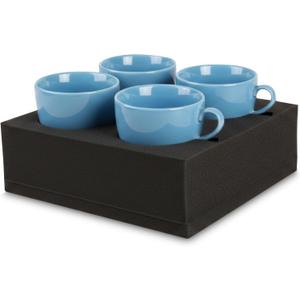 Foam Cup & Glass Holder  Grey Sponge Tray, 4-Slot for (2.63.1 / 6.58 cm) Standard Mugs  Sturdy Travel Drink Campervan Storage, Beverage Organizer for RV, Camper, Boat & Motorhome