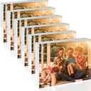 Egofine 8x10 Acrylic Frames 6 Pack, 20mm Thicker Frameless Clear Picture Frames, Double Sided Magnetic Picture Frames, Free Standing Desktop Display