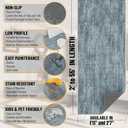 Ottomanson Runner Rug 2'7" x 6' – Soft Non-Slip Rug, Quick Dry Low Pile Carpet for Entryway, Kitchen, Hallway & Narrow Indoor Spaces, Solid Greyish Blue