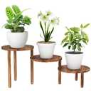 Jotboom 3 Tiers Plant Stand Indoor,Wood Plant Stands for Indoor Plants Multiple,Corner 3 Steps Ladder Plant Shelf High Low Flower Stand Planter Display Rack for Patio Balcony Living Room