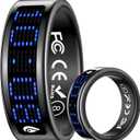 Yihou Smart Ring for Women Men Health Ring Fitness Tracker with Sleep Monitor Heart Rate Monitor Distance Screen Display for Android iOS Black 10