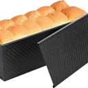 SS&CC Pullman Loaf Pan with Lid 13x4 | 2.2lb Carbon Steel Bread Pan for Homemade Sourdough & Sandwich Bread | Nonstick Bakeware, Heavy Duty & Easy Clean (Black, 2.2lb)