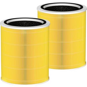 ATXKXE Core 400s Replacement filter, Compatible with LEVOIT Core 400S Smart WiFi Air Purifier, Core 400S-RF, Activated Carbon filter, 360 Degree Filtration, 2 Pack, Yellow