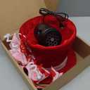 St. Patrick's Day Tree Topper Hat with Projector Large Green Clover Velvet Hat Leprechaun Decor with LED Light Rotating Green Shamrock for St Patricks Day Irish Home Decoration