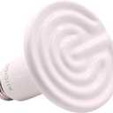 Aiicioo Reptile Heat Lamp Bulb -60W Ceramic Heat Emitter No Harm No Light Infrared Heater Lamp for Chicken Coop Lizard Aquarium Snake Outside Dogs Brooder 110V,White