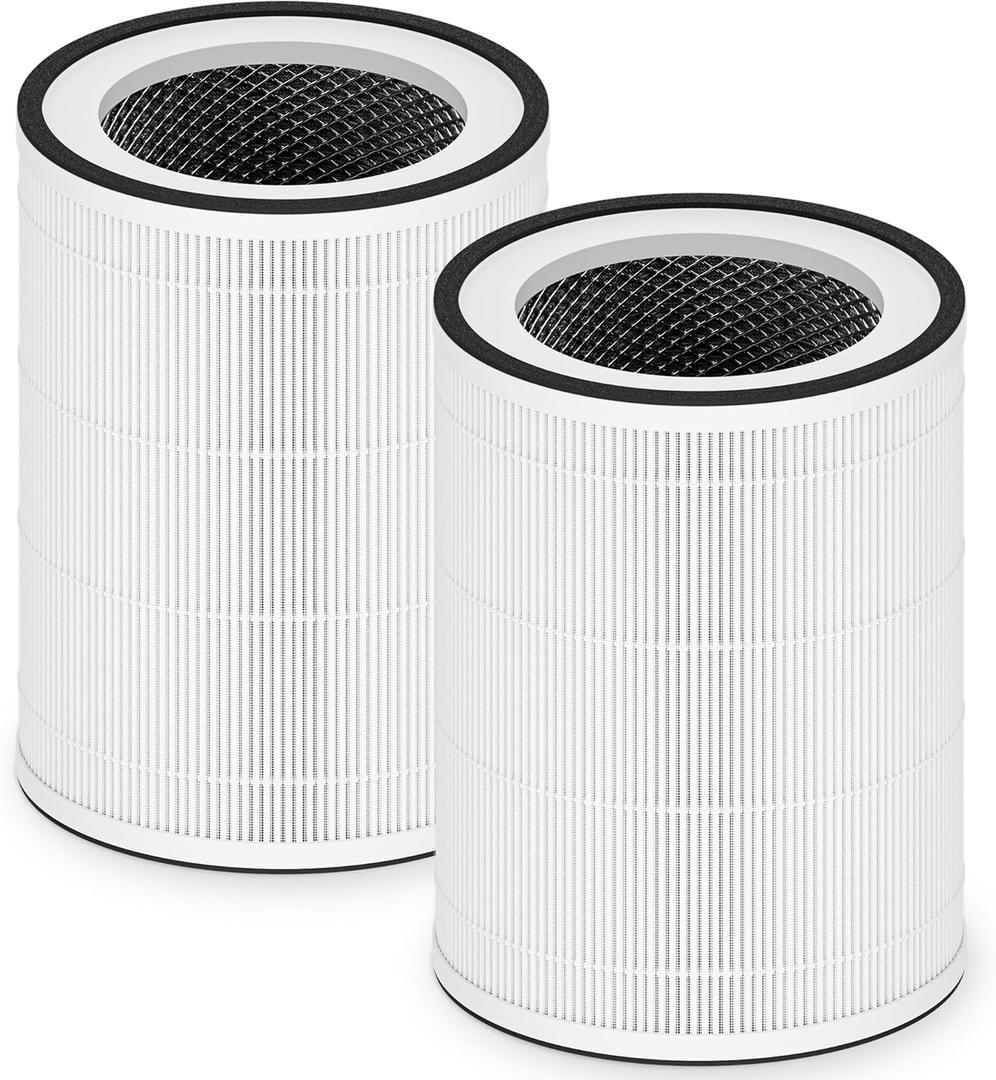 2 Pack True HEPA Kilo Filter Replacement Compatible with Afloia Kilo, KILOPLUS, KILOPRO, MIRO, MIRO PRO and MORENTO MR-Kilo, Kalo Air Purifier, 360 3-Stage Filtration, White