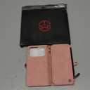 Defencase Compatible with iPhone 17 Pro Case Wallet with RFID Blocking Card Holder for Women Men, Fashion PU Leather Magnetic Snap Flip Zipper Strap Wallet Phone Case for iPhone 17 Pro 6.3", Rose Pink