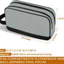 BLIRITEL Small Tool Bag, Heavy Duty Tool Pouch Zipper Bag with Dual Compartments, Multipurpose Tool Bag Organizer for Storage Tools & Crafts, 12x7 Inches (Gray)