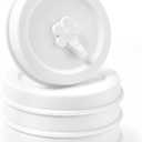 Silicone Mason Jar Lids, Regular and Wide Mouth Compatible, with Straw Hole and Stopper (white color 4pcs)