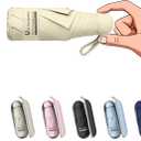 BAODINI Travel Essentials Mini Umbrella for Purse With Case Small Compact UV Sun Protection Lightweight Tiny Pocket Manual Open Close Umbrella for Women Kids and Men Fit Purse Backpack (A-1-Creamy Yellow)