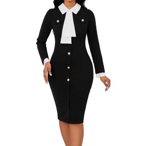CuteCherry Women Sexy Dress Bodycon Work Dress Elegant Pencil Dress (Large)
