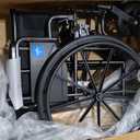 Medline Comfortable Folding Wheelchair with Swing-Back Desk-Length Arms and Swing-Away Footrests, 20W x 16D Seat
