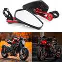 Red 7/8" Bar End Motorcycle Mirror Rearview CNC Motorcycle Mirrors Compatible With Honda GROM MXS125 CB500F Yamaha MT-03 MT-07 FZ-07 MT-09 MT-10 Z125 pro Z650 Z750 and More