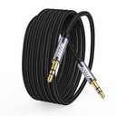 AUX Cable,3.5mm Audio AUX Cord for Car,Braided 3.5mm Male to Male Stereo Cable, Compatible with:Headphones, Phones, iPod,Car Audio,MP3 and More (15FT)