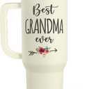 Grandma Tumbler with Handle 40oz, Grandmother Gifts from Granddaughter Grandson, Stainless Steel Tumblers Coffee Travel Cup, Gifts for Nana Mimi Grandmom on Birthday Christmas Mothers Day Valentines