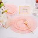 U-QE 60PCS Pink Plates for Party - Pink Plastic Plates Disposable Heavy Duty - Clear Pink Plastic Plates for Mother's Day Including 30 Plastic Dinner Plates 10" & 30 Plastic Dessert Plates 7"