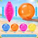 12 Pieces Solid Color Neon Beach Balls - 16 Inch Inflatable Balls, Colorful Clear Pool Ball Bulk for Summer Swimming Pool Game Supplies Theme Party Decorations