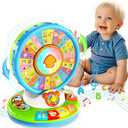 Learning Toy for Kids 1 2 3 Year Old Boys Girls, Spin and Sing Alphabet Zoo with Sounds, Interactive Educational Toys for Toddler 2-3, First Christmas 1st Birthday Gifts Toy