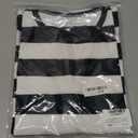 LilyCoco Women's Short Sleeve Striped Shirt Tops Crewneck T Shirt Basic Tees Black X-Large